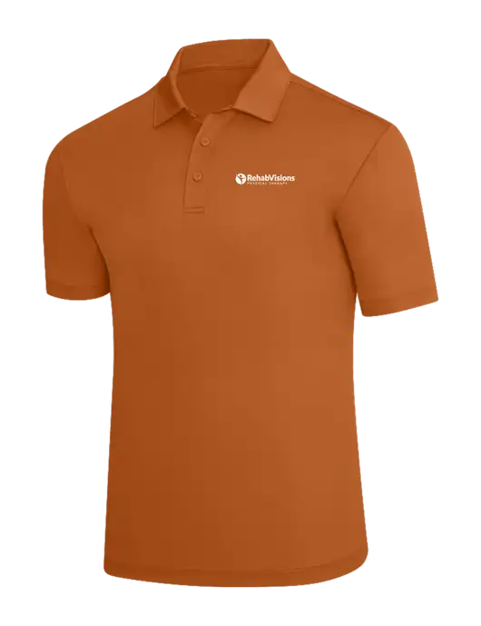 Burnt Orange Silk Touch Polo w/RV Physical Therapy Logo