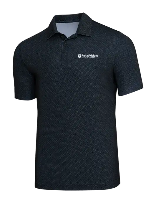 Adidas Black Diamond Dot Print Polo w/RV Physical Therapy Logo