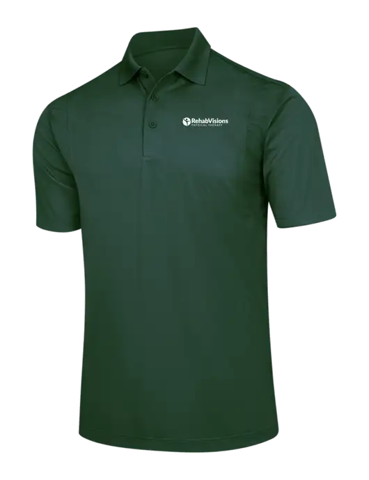 Dark Green Micropique Sport-Wick Polo w/RV Physical Therapy Logo