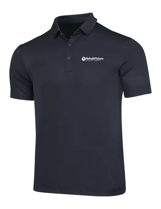 Black Posi-UV Pro Polo w/RV Physical Therapy Logo