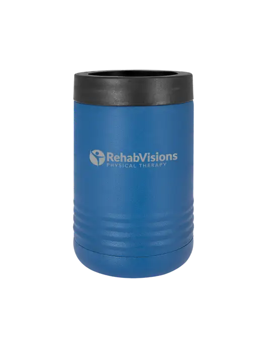 Polar Camel 12 oz Powder Coated Royal Blue Vacuum Insulated Beverage Holder w/RV Physical Therapy Logo
