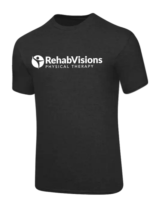 Core Blend Dark Heather Grey T-Shirt w/RV Physical Therapy Logo