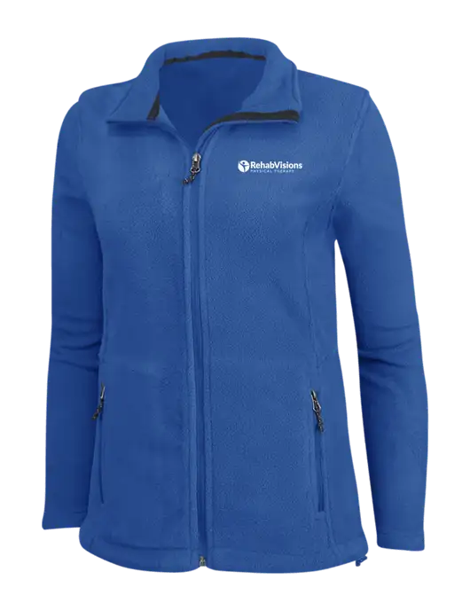 Womens Dark Royal Fleece Jacket w/RV Physical Therapy Logo