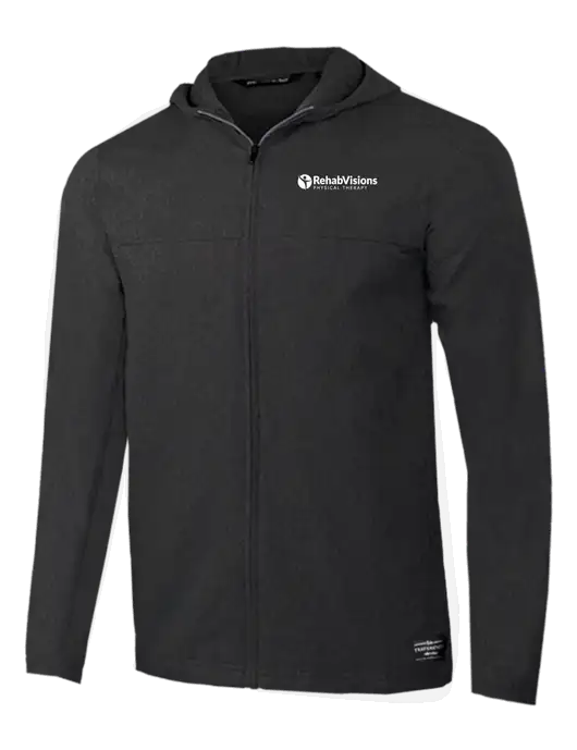 TravisMathew Dark Heather Grey Balboa Hooded Full-Zip Jacket w/RV Physical Therapy Logo