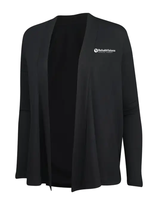 Black Womens Concept Cardigan w/RV Physical Therapy Logo