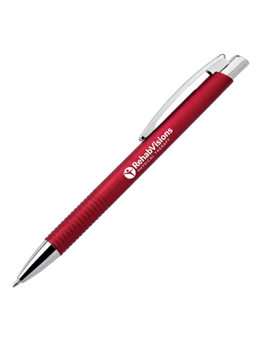 Malay Red Ballpoint Pen - Blue Ink w/RV Physical Therapy Logo
