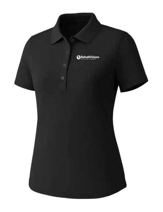 Callaway Womens Core Black Performance Polo w/RV Physical Therapy Logo
