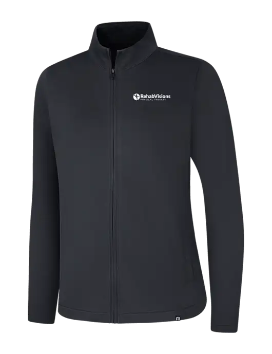 TravisMathew Womens Black Coveside Full-Zip w/RV Physical Therapy Logo