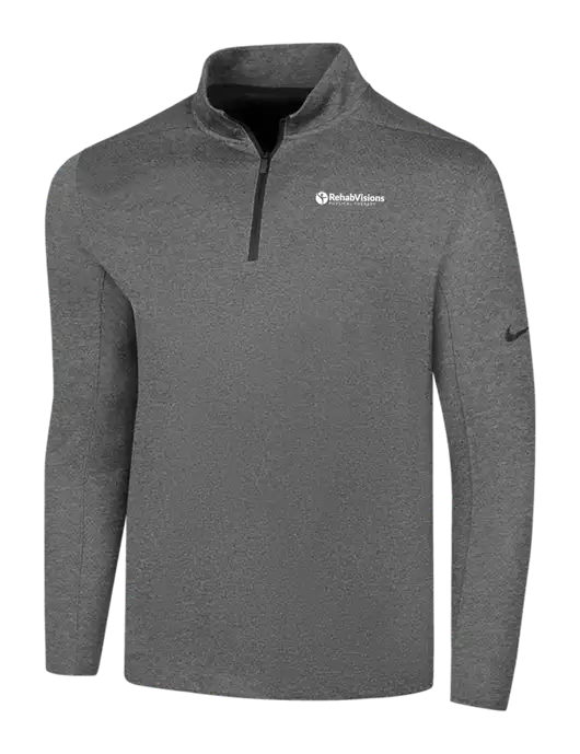 NIKE Dark Grey Heather Dry 1/2 Zip Cover-Up w/RV Physical Therapy Logo