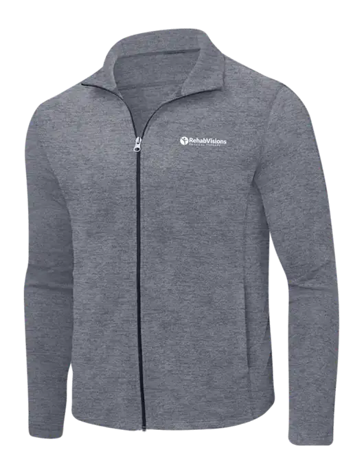 Light Navy Heather Microfleece Full-Zip Jacket w/RV Physical Therapy Logo