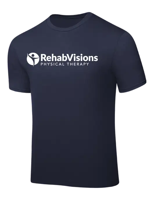 Navy PosiCharge Competitor Tee w/RV Physical Therapy Logo