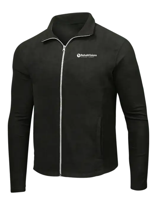 Black Microfleece Jacket w/RV Physical Therapy Logo
