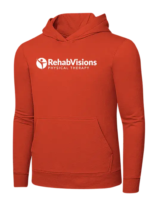 Orange 7.8 oz Ring Spun Hooded Sweatshirt w/RV Physical Therapy Logo