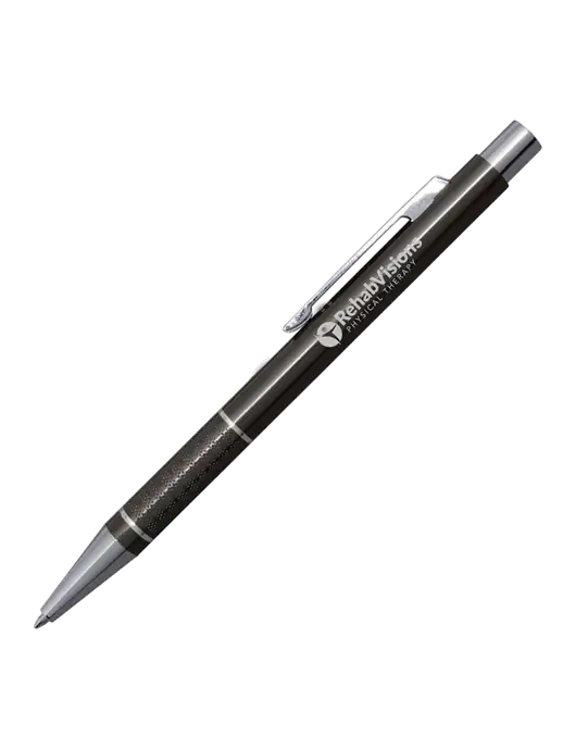 St George Gunmetal Pen - Blue Ink w/RV Physical Therapy Logo