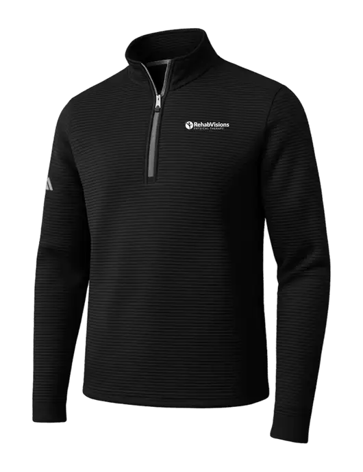 Adidas Black Spacer Quarter-Zip Pullover w/RV Physical Therapy Logo