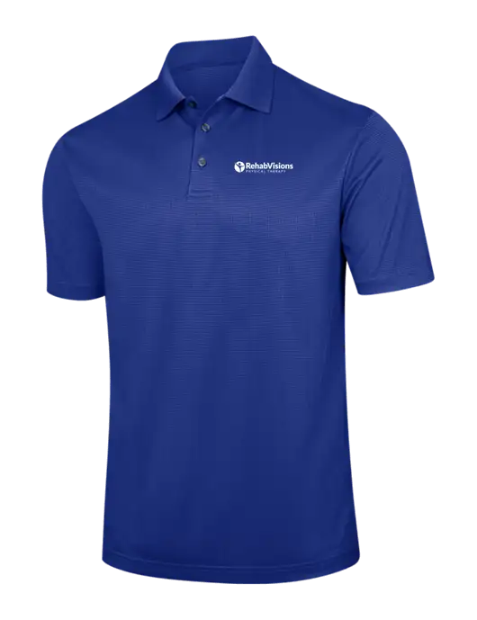 Dark Royal Blue Performance Fine Jacquard Polo w/RV Physical Therapy Logo