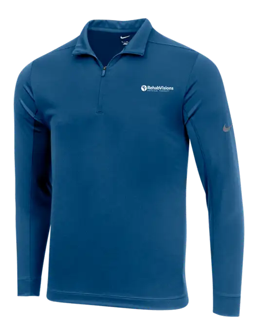 NIKE Dark Royal Dry 1/2 Zip Cover-Up w/RV Physical Therapy Logo