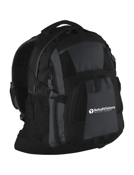 Urban Black/Grey/Black Laptop Backpack w/RV Physical Therapy Logo
