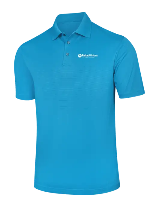 Carolina Blue Performance Fine Jacquard Polo w/RV Physical Therapy Logo