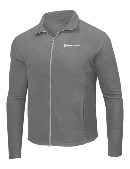 Medium Grey Microfleece Jacket w/RV Physical Therapy Logo