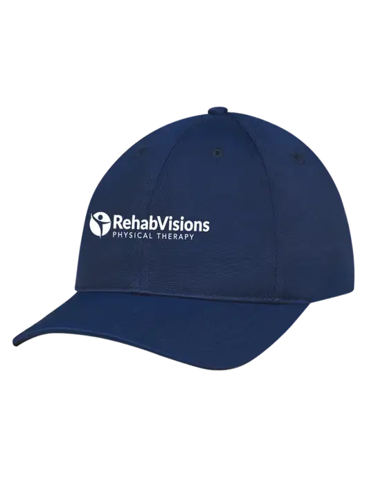 Navy Nylon Twill Performance Cap w/RV Physical Therapy Logo
