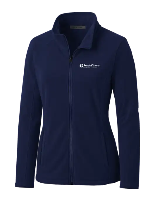 Navy Womens Microfleece Jacket w/RV Physical Therapy Logo