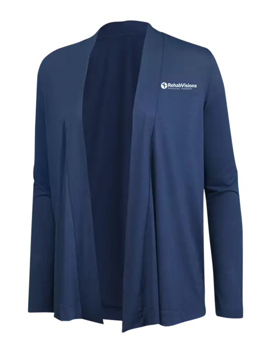 Dusty  Blue Womens Concept Cardigan w/RV Physical Therapy Logo