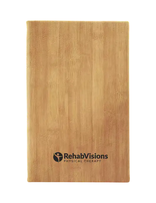 Bamboo Leatherette 5.25 x 8.25 Journal w/RV Physical Therapy Logo