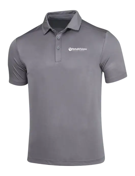 Dark Smoke Grey Posi-UV Pro Polo w/RV Physical Therapy Logo