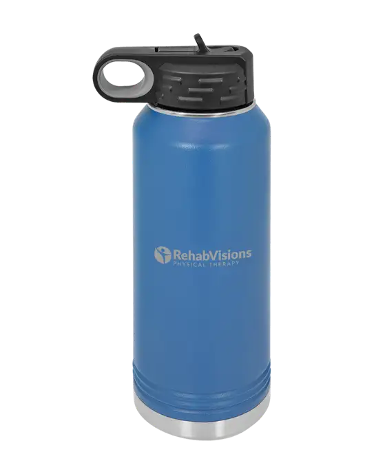 Polar Camel 32 oz Powder Coated Royal Vacuum Insulated Water Bottle w/RV Physical Therapy Logo