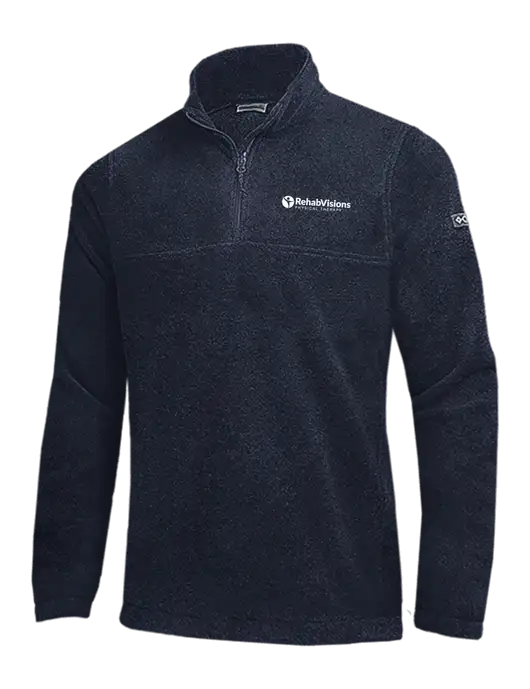 Columbia Navy Steens Mountain Fleece 1/2 Zip Pullover w/RV Physical Therapy Logo
