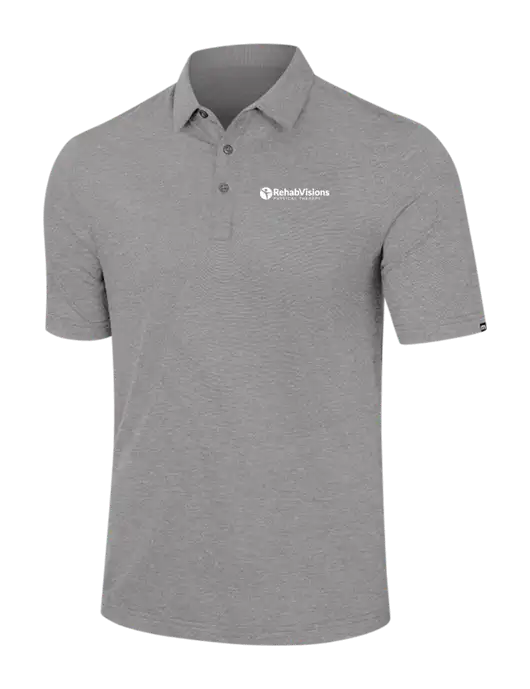 TravisMathew Light Grey Heather Sunnyvale Polo w/RV Physical Therapy Logo