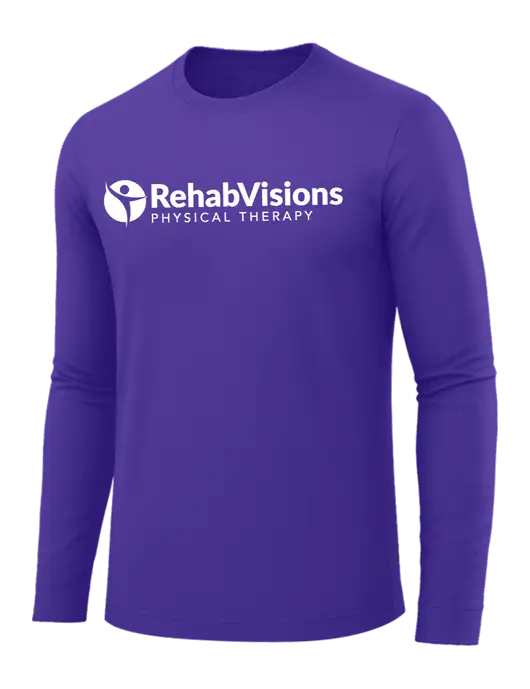 Long Sleeve Purple PosiCharge Competitor Tee w/RV Physical Therapy Logo