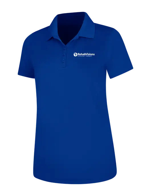 Dark Royal Womens Dry Zone UV Mesh Polo w/RV Physical Therapy Logo