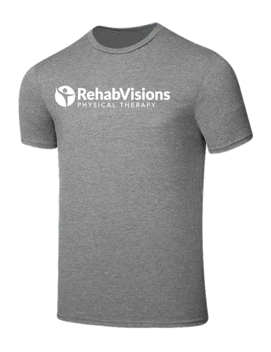 Seriously Soft Grey Frost T-Shirt w/RV Physical Therapy Logo