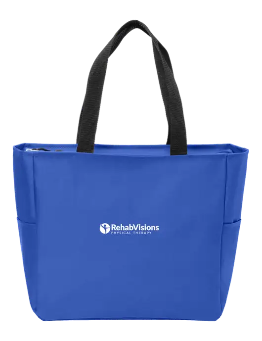 Everyday True Royal Zip Tote  w/RV Physical Therapy Logo