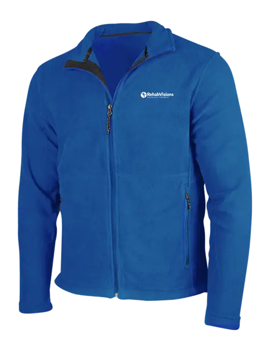 Dark Royal Fleece Jacket w/RV Physical Therapy Logo