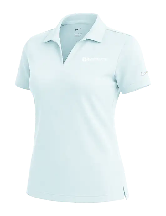 NIKE Very Light Blue Womens Dri-Fit Micro Pique Polo w/RV Physical Therapy Logo