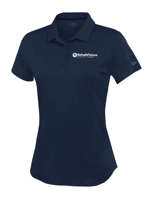 New Era Womens Power Navy Polo w/RV Physical Therapy Logo