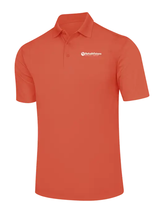 Orange Micropique Sport-Wick Polo w/RV Physical Therapy Logo