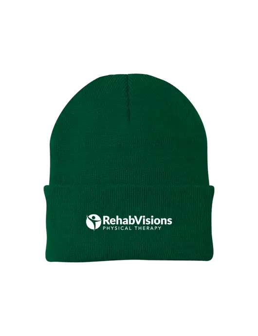 Dark Green Knit Cap w/RV Physical Therapy Logo