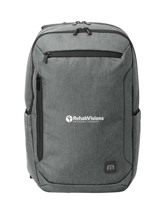 TravisMathew Medium Grey Heather Duration Backpack w/RV Physical Therapy Logo