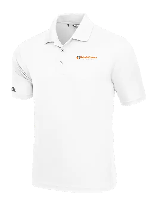 Adidas White Basic Sport Polo w/RV Physical Therapy Logo