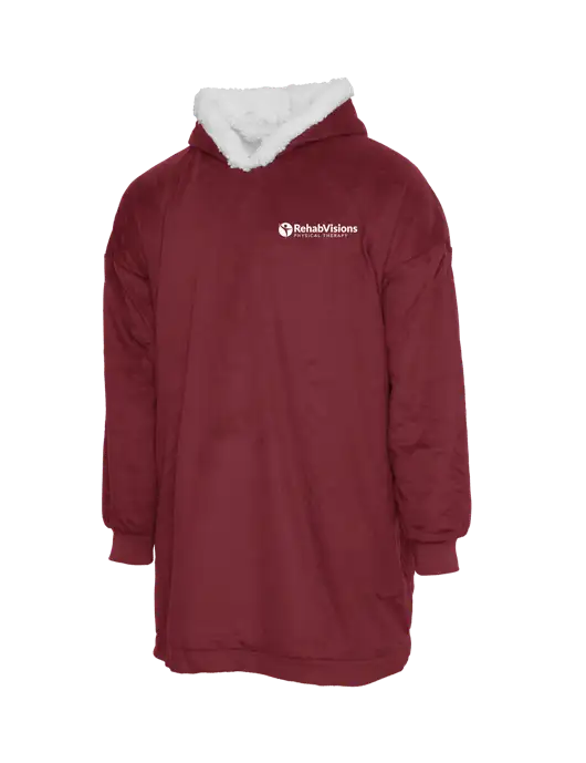 Wearable Lodge Dark Red Blanket w/RV Physical Therapy Logo