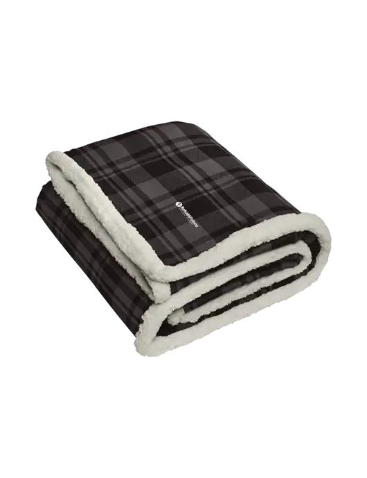 Charcoal/Medium Grey Flannel  Sherpa Blanket w/RV Physical Therapy Logo