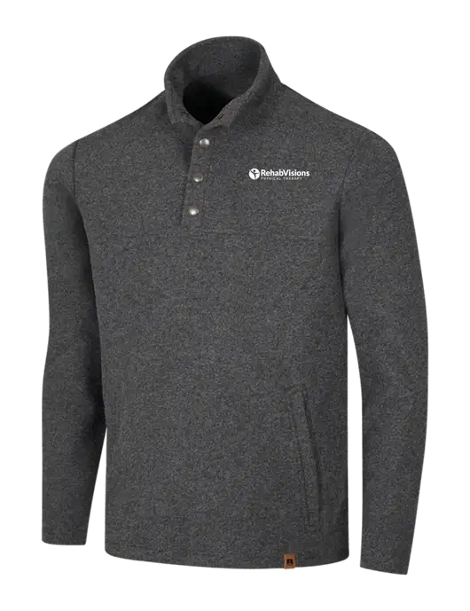 Russell Outdoors Dark Grey Heather Basin Snap Pullover w/RV Physical Therapy Logo