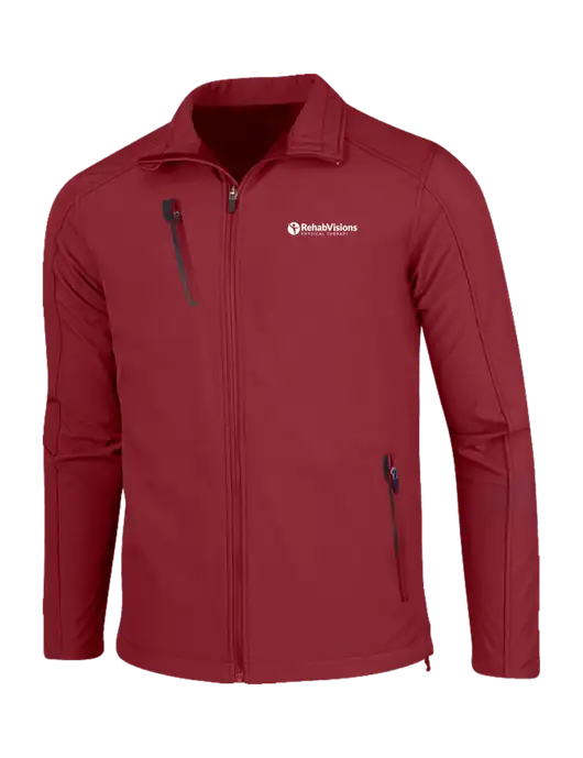 Dark Cardinal Welded Softshell Jacket w/RV Physical Therapy Logo