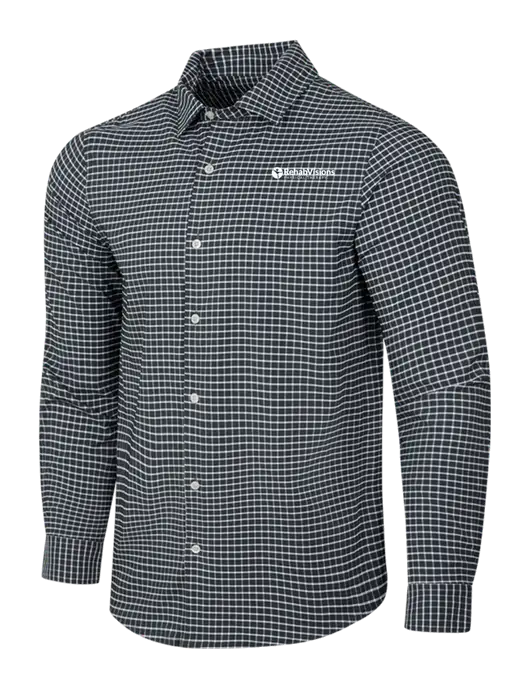 Dark Grey/White City Stretch Shirt w/RV Physical Therapy Logo