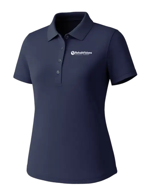 Callaway Womens Core Navy Performance Polo w/RV Physical Therapy Logo
