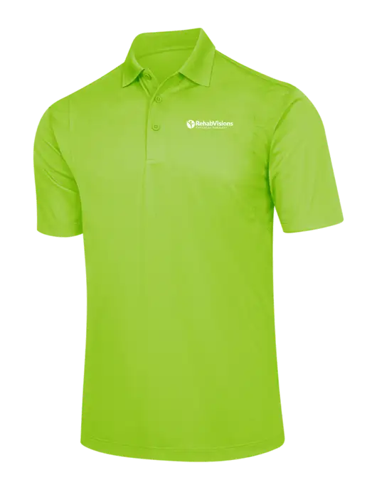 Lime Green Micropique Sport-Wick Polo w/RV Physical Therapy Logo